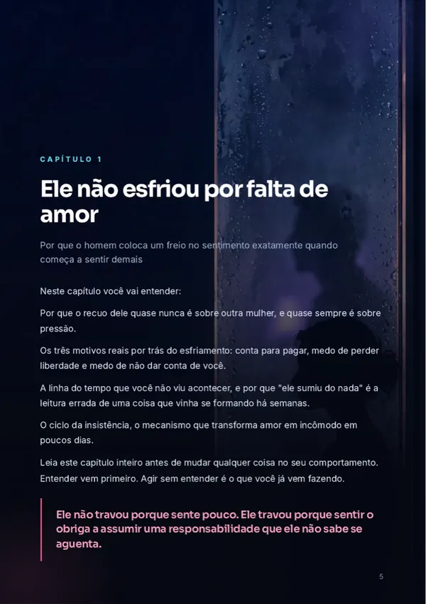 Capítulo 1, página do livro Afastamento Emocional